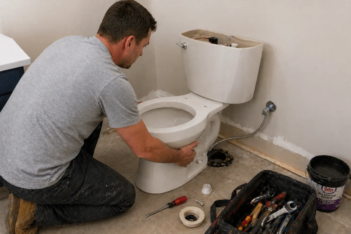 Dave Installing a New Toilet